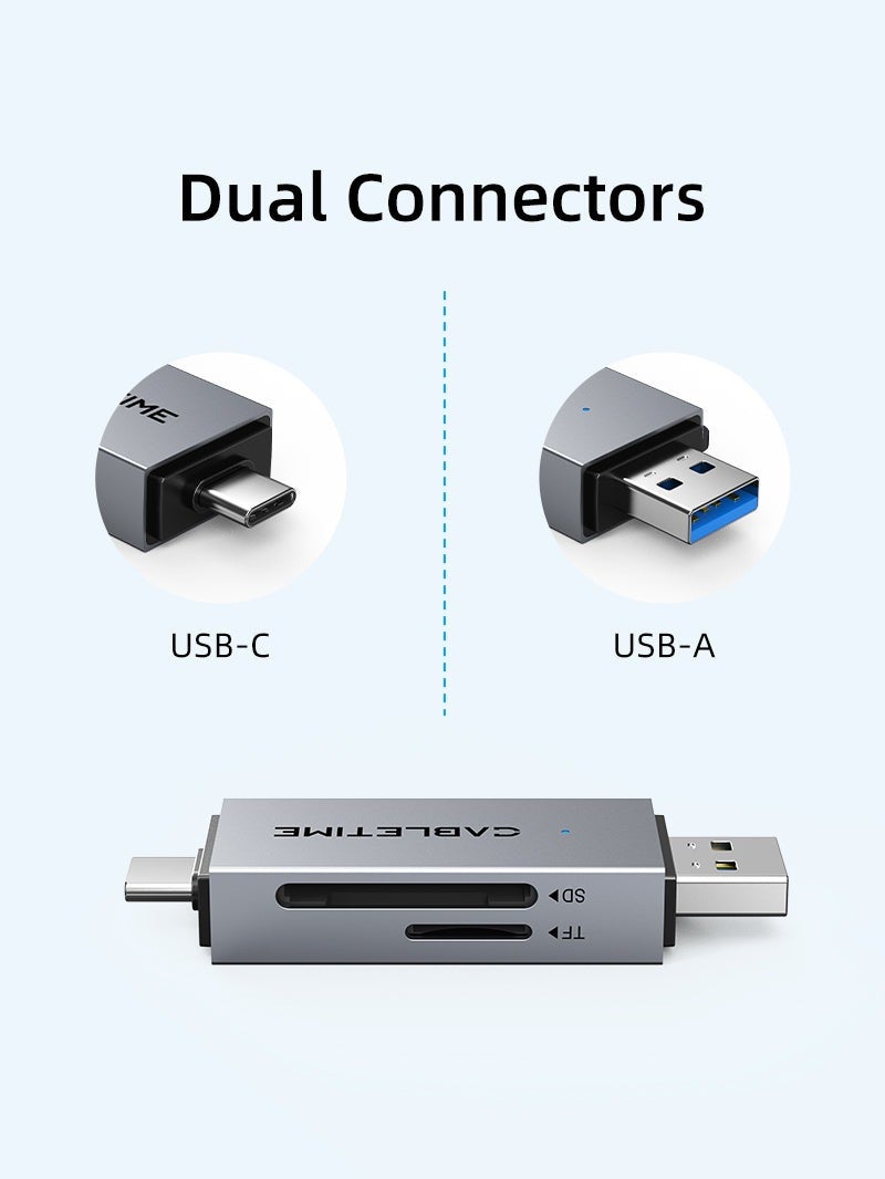 CABLETIME HIGH SPEED USB C AND USB 3.0 TO MICRO SD CARD READER FOR ANDROID IPAD MACBOOK PRO - Image 2